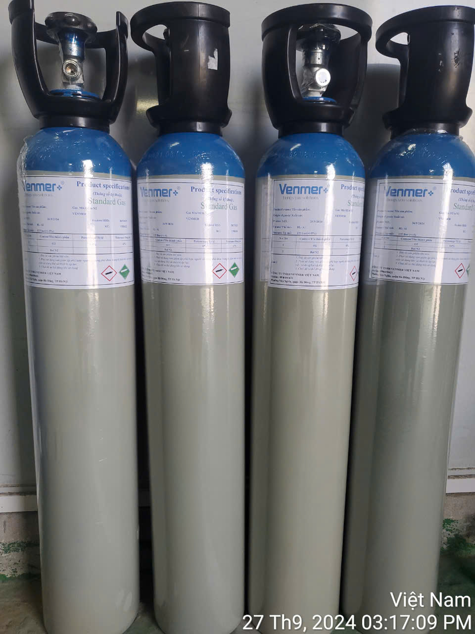 Bình 40L chứa oxy tại Hà Nội