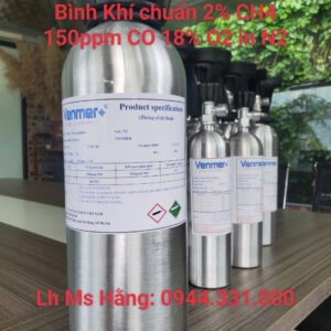 Bình khí chuẩn 2% CH4 150ppm CO 18% O2 in N2