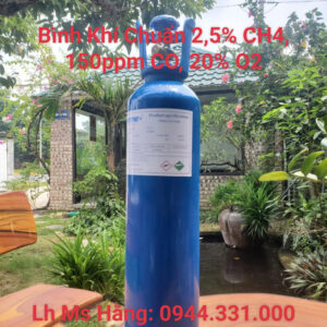 Bình khí chuẩn 2,5% CH4, 150ppm CO, 20% O2