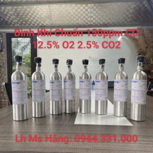 Khí Chuẩn 150ppm CO 12.5% O2 2.5% CO2 Balance N2