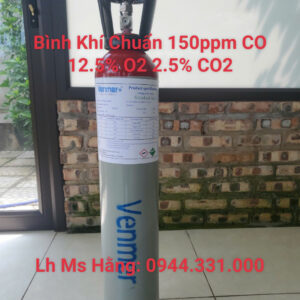 Bình khí chuẩn 150ppm CO 12.5% O2 2.5% CO2