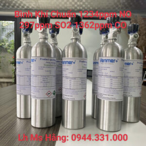 Khí Chuẩn 1234ppm NO 297ppm SO2 1362ppm CO Balance N2