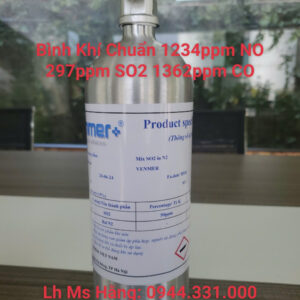 Bình khí chuẩn 1234ppm NO 297ppm SO2 1362ppm CO