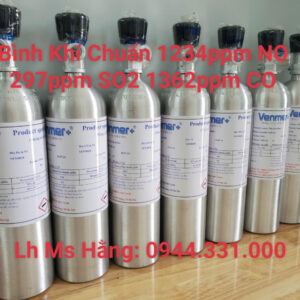 Bình khí chuẩn 1234ppm NO 297ppm SO2 1362ppm CO