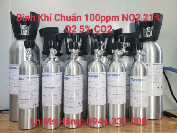 Bình khí chuẩn 100ppm NO2 21% O2 5% CO2