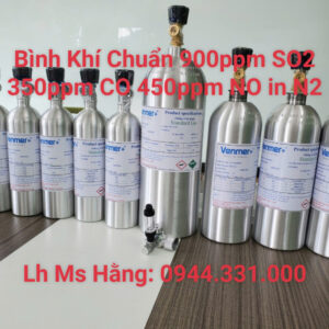 Bình khí chuẩn 900ppm SO2 350ppm CO 450ppm NO in N2