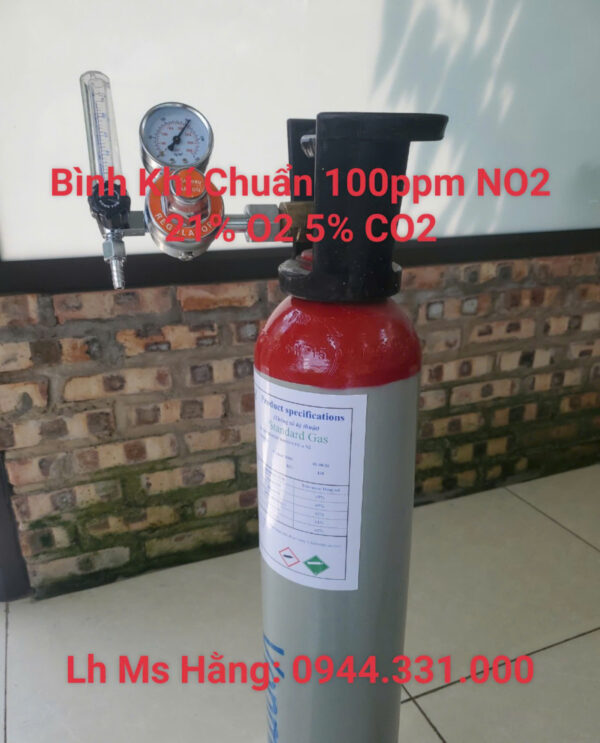 Bình khí chuẩn 100ppm NO2 21% O2 5% CO2