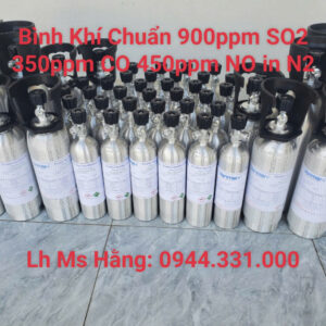 Khí Chuẩn 900ppm SO2 350ppm CO 450ppm NO in N2